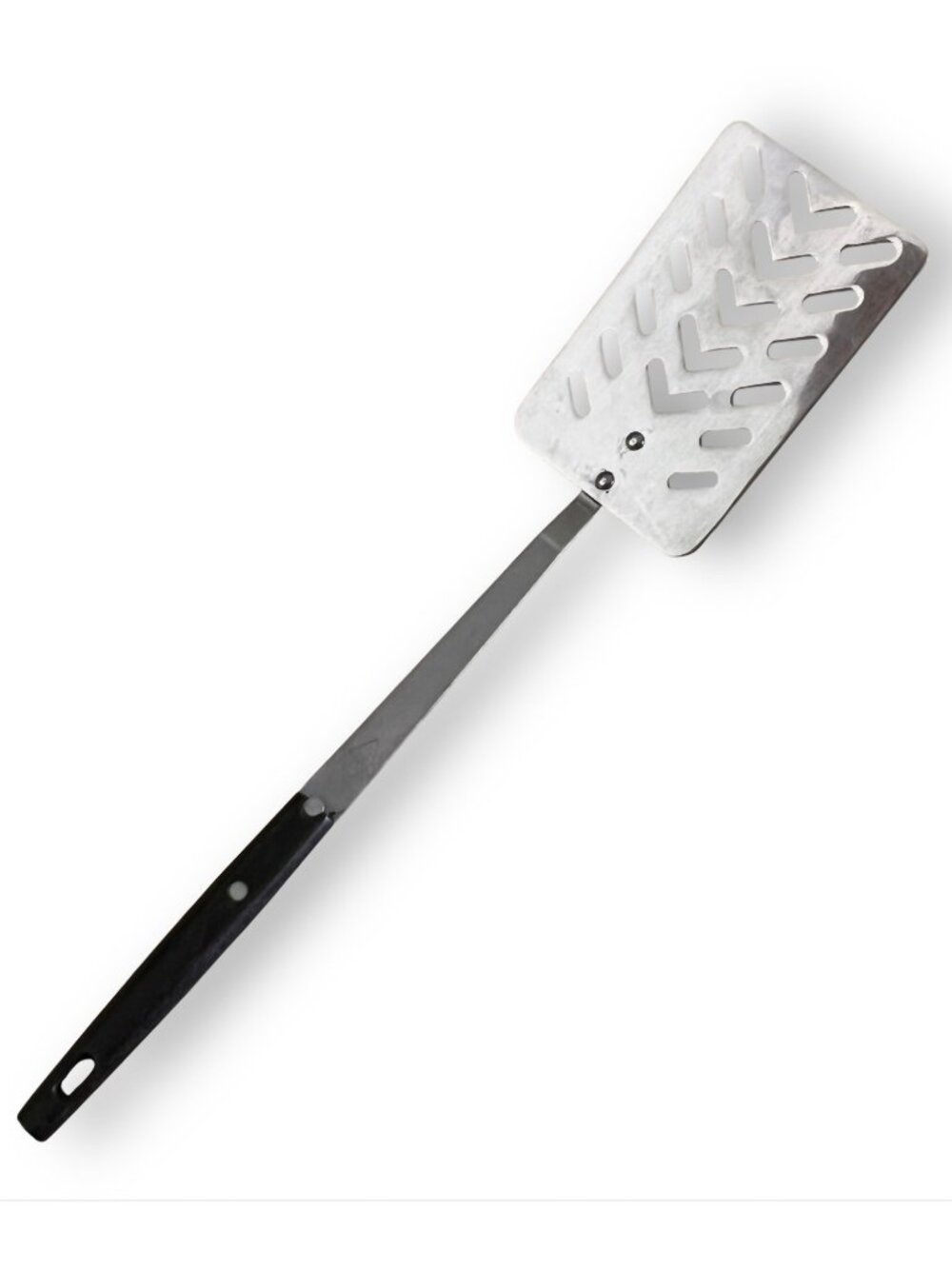 Vintage Slotted Turner Spatula Japan Stainless Steel Black Handle Utensil